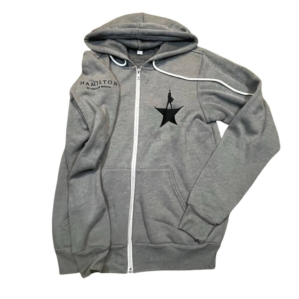 Hamilton Musical‎ Gray Full Zip Hoodie Broadway Theater Star Logo Women Size